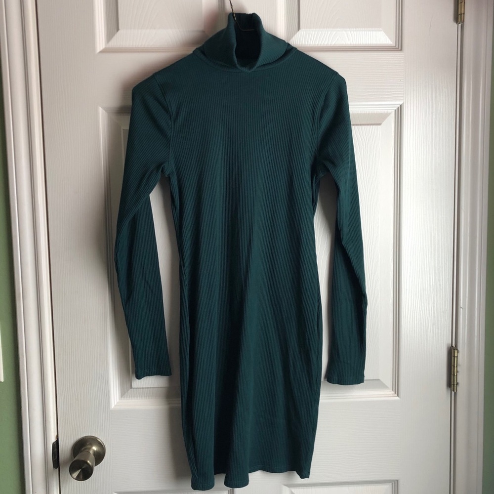 Emerald Turtleneck Dress